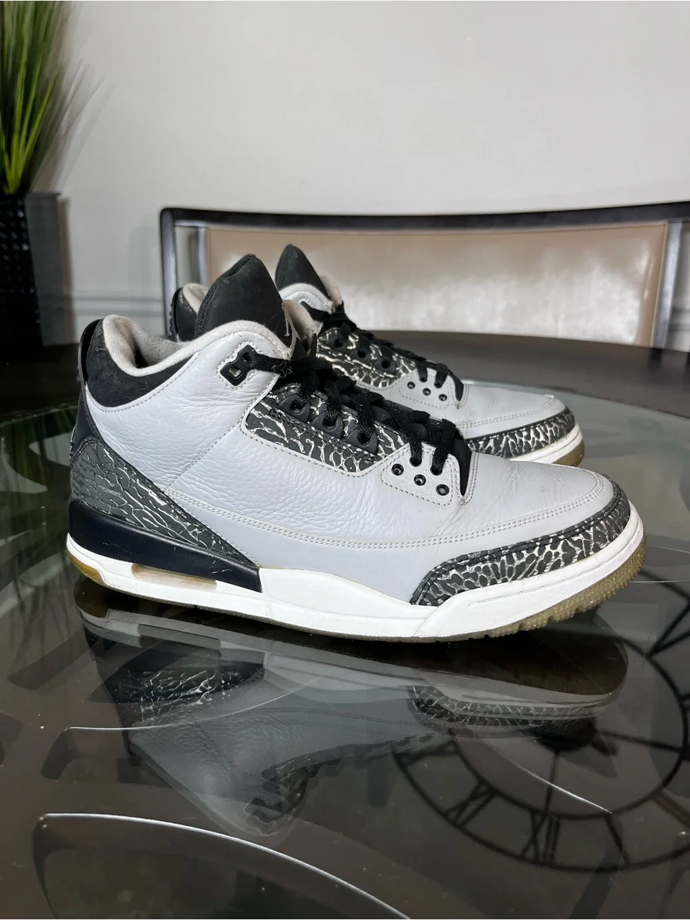 Nike Air Jordan 3 Retro Wolf Grey 2014 Black Gray Sneakers Sz 11